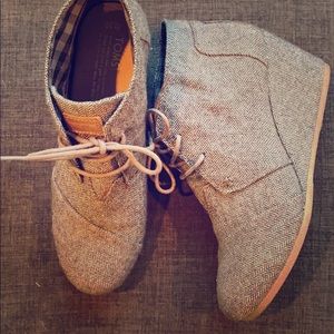 Tons Desert Herringbone Wedge Bootie